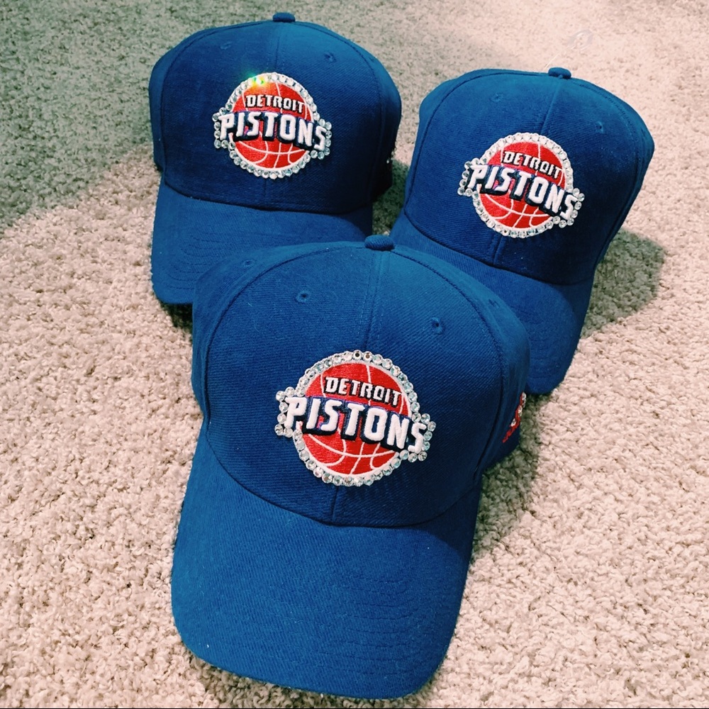 NEW WITH TAGS ❤️ Detroit Pistons Rhinestone Hats